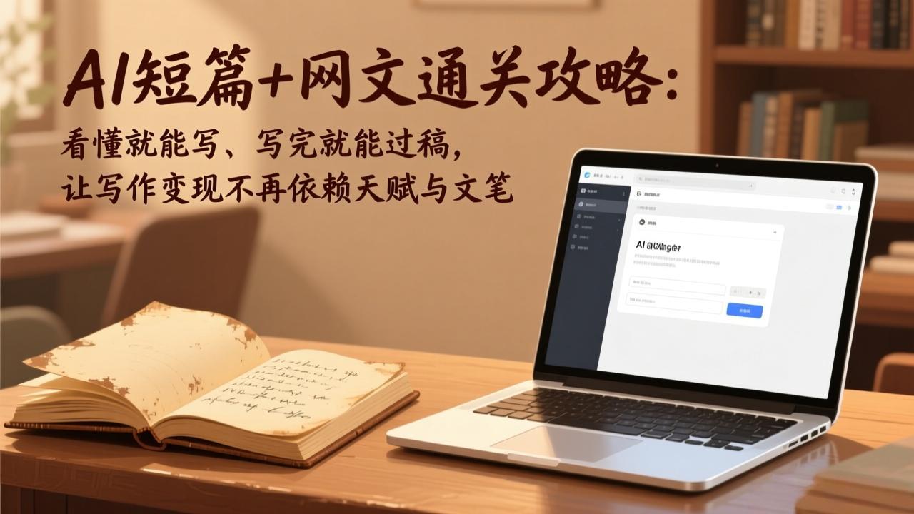 AI短篇+网文通关攻略：看懂就能写、写完就能过稿，让写作变现不再依赖天赋与文笔-副业网创