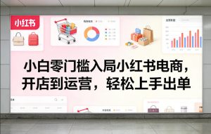 小白零门槛入局小红书电商，开店到运营，轻松上手出单-副业网创