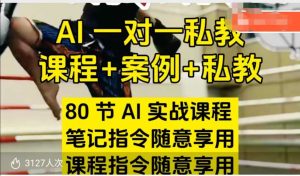 AI指令实战课，课程+案例，80节AI实战课程，笔记指令随意享用，课程指令随意享用(更新26年3月)-副业网创