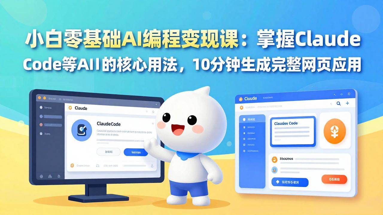 小白零基础AI编程变现课：掌握Claude Code等AI工具的核心用法，10分钟生成完整网页应用-副业网创