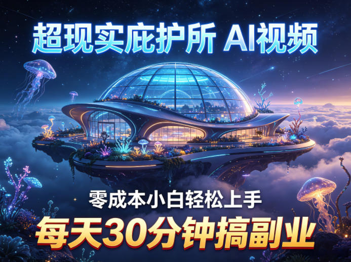 超现实庇护所AI视频项目拆解,零成本小白轻松上手,每天30分钟搞副业-副业网创