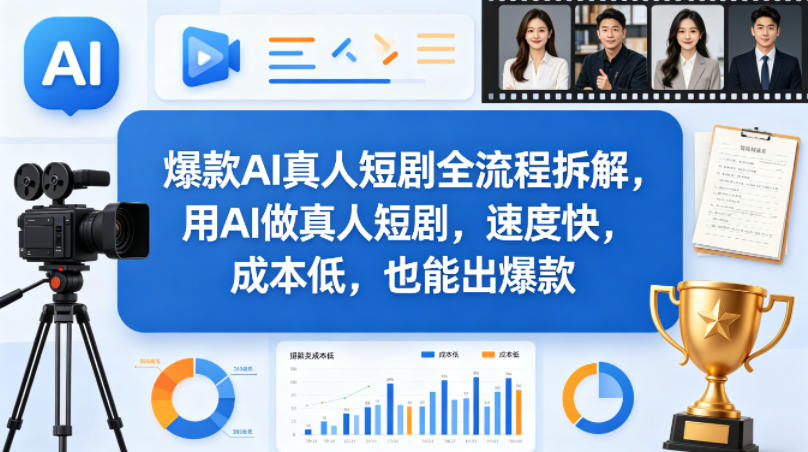 爆款AI真人短剧全流程拆解，用AI做真人短剧，速度快，成本低，也能出爆款-副业网创