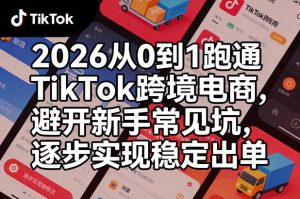 2026从0到1跑通TikTok跨境电商，避开新手常见坑，逐步实现稳定出单(更新0414)-副业网创