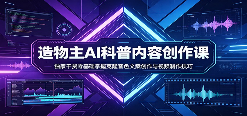 AI科普内容创作课：独家干货零基础掌握克隆音色文案创作与视频制作技巧-副业网创