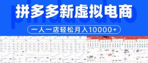 拼多多虚拟电商一人一店轻松月入10000+-副业网创