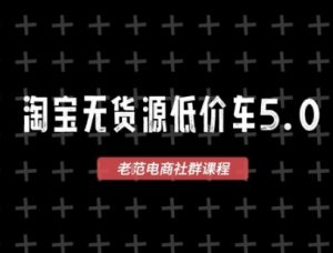淘宝无货源价车5.0，​2026最新VIP淘宝无货源课程，1688代发，蓝海选品，零成本创业首选(更新26年4月)-副业网创