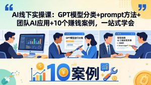 AI线下实操课:GPT模型分类+prompt方法+团队AI应用+10个赚钱案例,一站式学会-副业网创