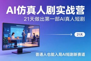 AI仿真人剧实战营,21天做出第一部AI真人短剧,普通人也能入局AI短剧新赛道-副业网创