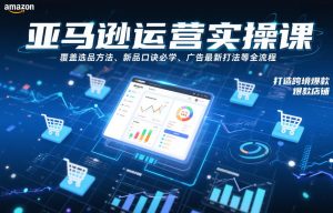 亚马逊运营实操课，覆盖选品方法、新品口诀必学、广告最新打法等全流程，打造跨境爆款店铺(更新4月)-副业网创