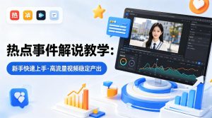 某大V的热点事件解说教学，新手也能快速上手，稳定产出高流量解说视频-副业网创