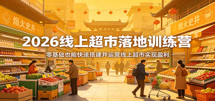 2026线上超市落地训练营，零基础也能快速搭建并运营线上超市实现盈利-副业网创