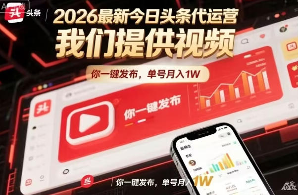 今日头条躺賺模式，你9我1，操作简单，一键发布，单机日入数百，长期合作【揭秘】-副业网创
