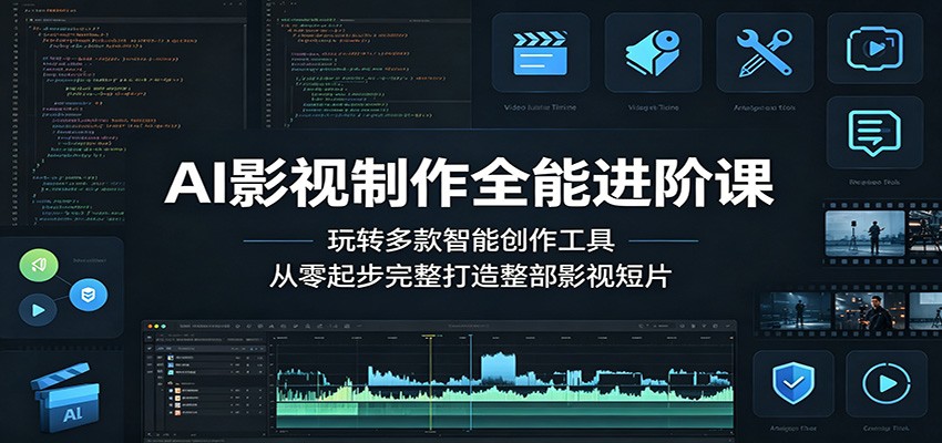 AI影视制作全能进阶课：玩转多款智能创作工具，从零起步完整打造整部影视短片-副业网创