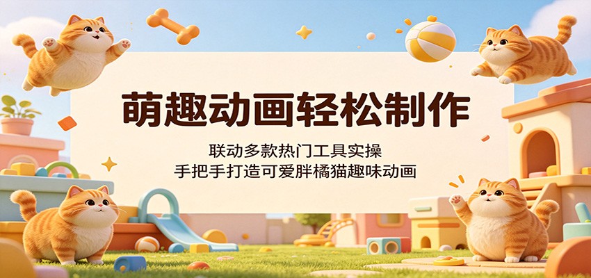 萌趣动画轻松制作，联动多款热门工具实操，手把手打造可爱胖橘猫趣味动画-副业网创