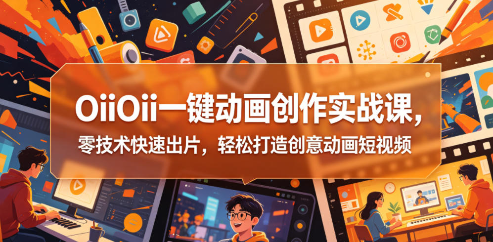 OiiOii一键动画创作实战课，零技术快速出片，轻松打造创意动画短视频-副业网创