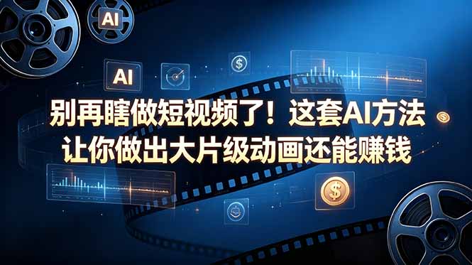 别再瞎做短视频了！这套 AI 方法让你做出大片级动画还能赚钱【原创双语字幕】-副业网创