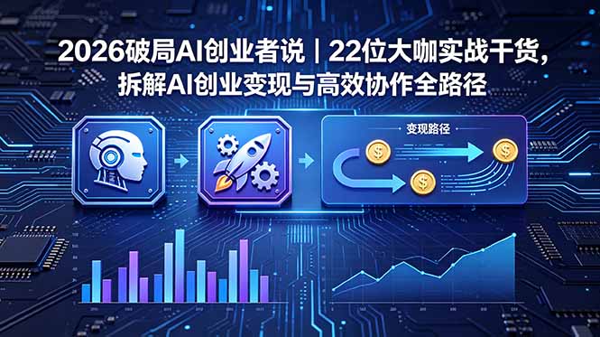 2026 破局 AI 创业者说｜22 位大咖实战干货，拆解 AI 创业变现与高效协作全路径-副业网创