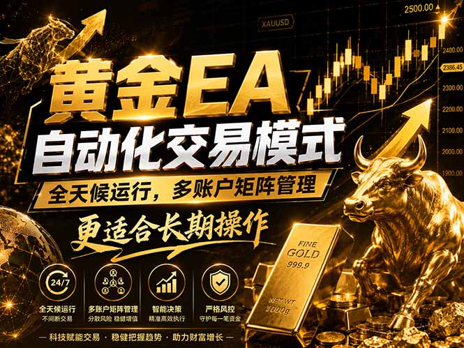 黄金EA量化：多窗口矩阵稳定运行，系统自动执行，收益空间持续放大-副业网创