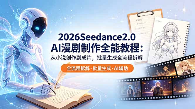 2026Seedance2.0 AI制作全能教程：从小说创作到成片，批量生成全流程拆解-副业网创