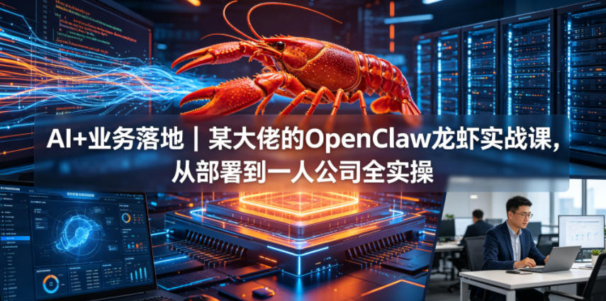 AI+业务落地｜某大佬的OpenClaw小龙虾实战课，从部署到一人公司全实操-副业网创