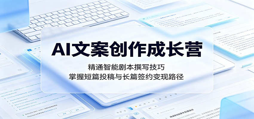 AI文案创作成长营：精通智能剧本撰写技巧，掌握短篇投稿与长篇签约变现路径-副业网创