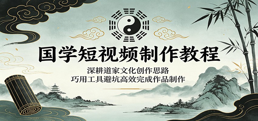 国学短视频制作教程：深耕道家文化创作思路，巧用工具避坑高效完成作品制作-副业网创