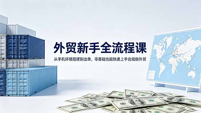 外贸新手全流程课：从手机环境搭建到出单，零基础也能快速上手合规做外贸-副业网创