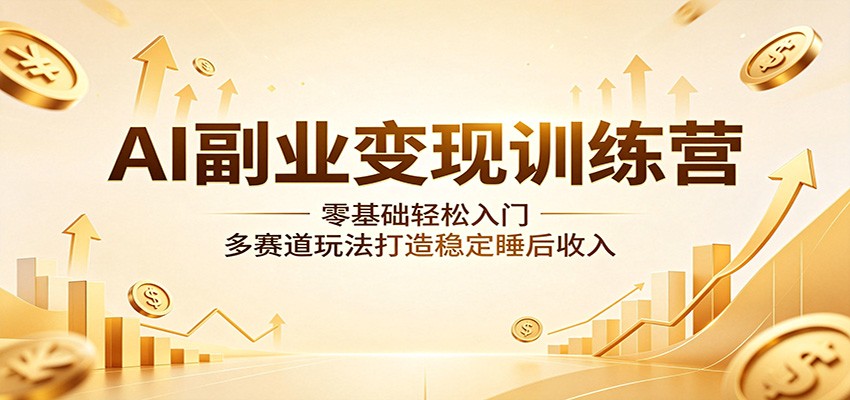AI副业变现训练营：零基础轻松入门，多赛道玩法打造稳定睡后收入-副业网创