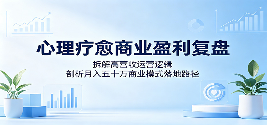 心理疗愈商业盈利复盘：拆解高营收运营逻辑，剖析月入五十万商业模式落地路径-副业网创