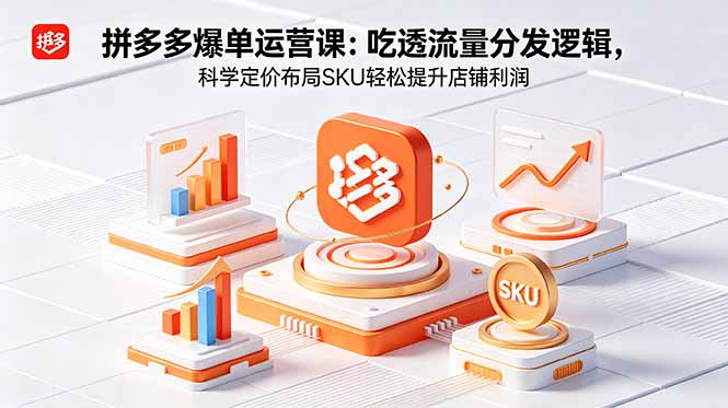 拼多多爆单运营实战课：吃透流量分发逻辑，科学定价布局SKU轻松提升店铺利润-副业网创
