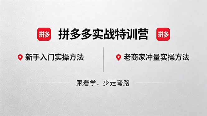 拼多多实战特训营(更新5月15-副业网创