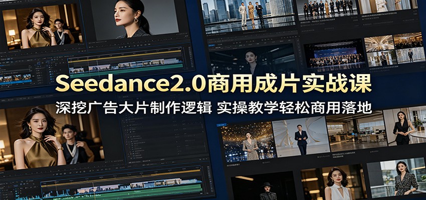 Seedance2.0商用成片实战课：深挖广告大片制作逻辑，实操教学轻松商用落地-副业网创