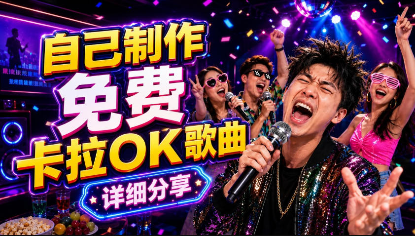 零基础AI制作免费卡拉OK视频教程，从歌曲生成、音轨分离到字幕制作、视频导出，手把手教学-副业网创