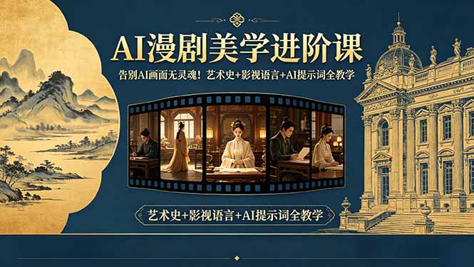告别AI画面无灵魂！AI漫剧美学进阶课，艺术史+影视语言+AI提示词全教学-副业网创