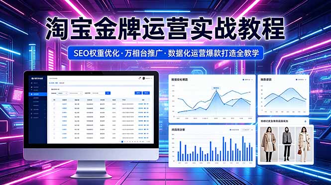 2026 淘宝金牌运营实战教程，SEO权重优化万相台推广，数据化运营爆款打造全教学-副业网创