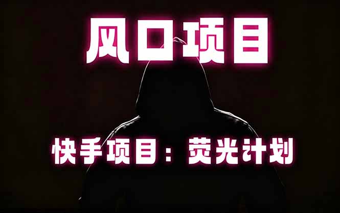 快手风口项目，荧光计划托管，长期稳定，适合批量做-副业网创