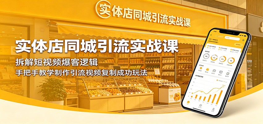 实体店同城引流实战课：拆解短视频爆客逻辑，手把手教学制作引流视频复制成功玩法-副业网创