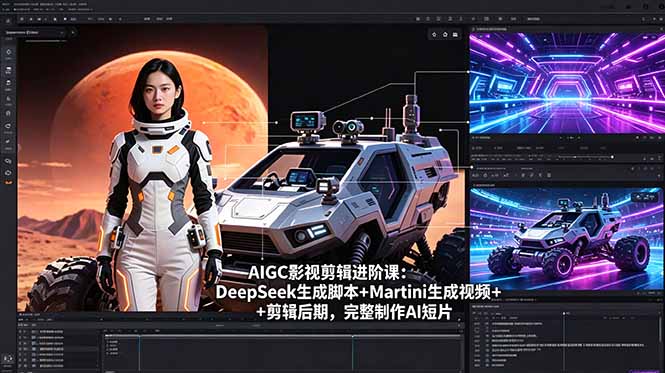 AIGC影视剪辑进阶课：DeepSeek生成脚本+Martini生成视频+剪辑后期，完整制作AI短片-副业网创