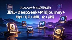 2026AI全年实战训练营：豆包+DeepSeek+Midjourney+即梦+可灵+海螺，全工具链-副业网创