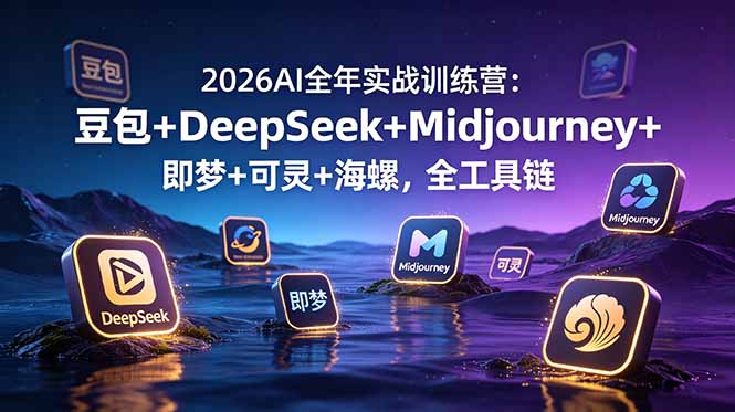 2026AI全年实战训练营：豆包+DeepSeek+Midjourney+即梦+可灵+海螺，全工具链-副业网创