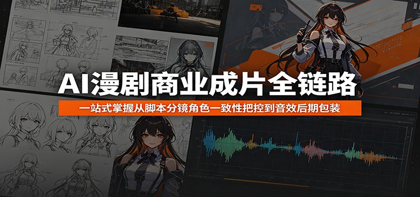 AI漫剧商业成片全链路：一站式掌握从脚本分镜角色一致性把控到音效后期包装-副业网创