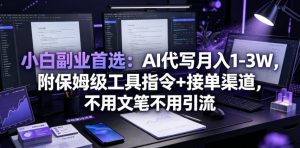 小白副业首选：AI代写月入1-3W，附保姆级工具指令+接单渠道，不用文笔不用引流【揭秘】-副业网创