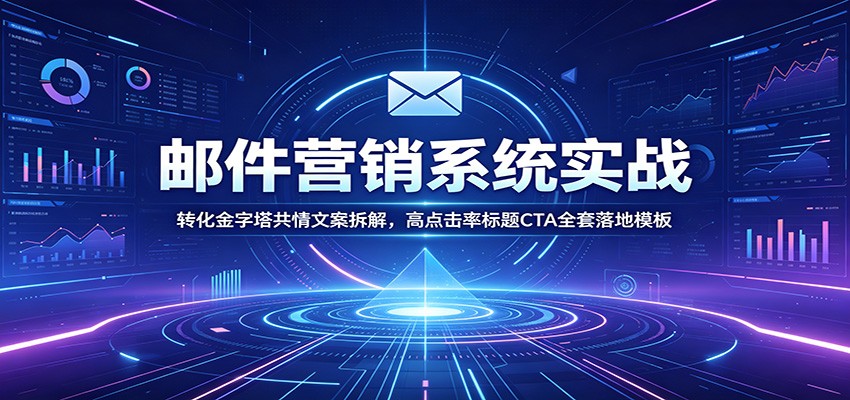 邮件营销系统实战：转化金字塔共情文案拆解，高点击率标题CTA全套落地模板-副业网创