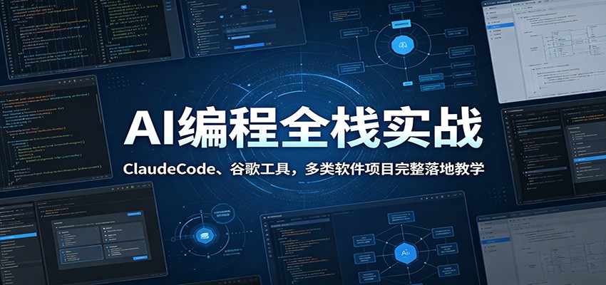 AI编程全栈实战：ClaudeCode、谷歌工具，多类软件项目完整落地教学-副业网创