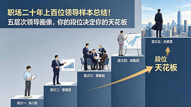 付费文章：职场二十年上百位领导样本总结！五层次领导画像，你的段位决定你的天花板-副业网创