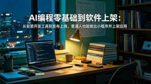 AI编程零基础到软件上架：从安装开发工具到发布上线，普通人也能做出小程序并上架应用商店-副业网创