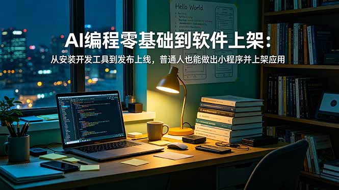 AI编程零基础到软件上架：从安装开发工具到发布上线，普通人也能做出小程序并上架应用商店-副业网创