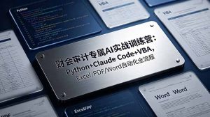 财会审计专属 AI实战训练营：Python+Claude Code+VBA，Excel/PDF/Word自动化全流程-副业网创