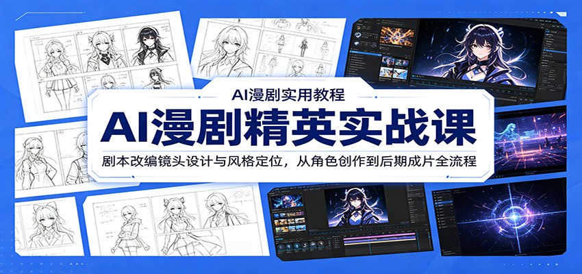 AI漫剧精英实战课:剧本改编镜头设计与风格定位,从角色创作到后期成片全流程-副业网创