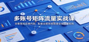 多账号矩阵流量实战课：全套落地实操内容，配套运营系统搭建全域流量矩阵-副业网创